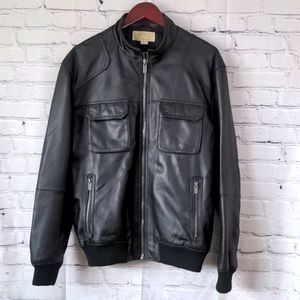 Michael Kors Black Leather Men's Jacket M